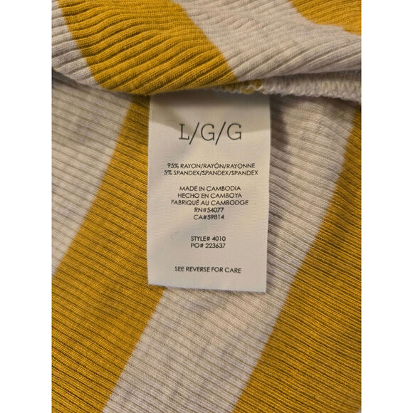 Cabi Women's Yellow White Striped Tank Top Size Large - Picture 5 of 7
